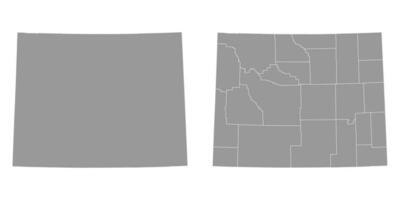 Wyoming Estado cinzento mapas. vetor ilustração.