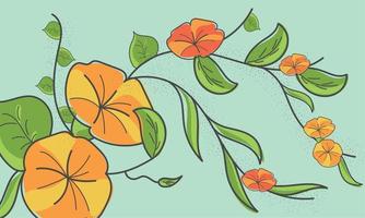 fundo de banner floral com flores laranja vetor