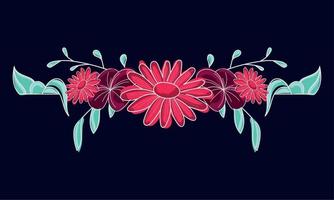 fundo de banner floral com flores rosa margarida vetor