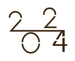 2024 feliz Novo ano abstrato Castanho gráfico Projeto vetor logotipo símbolo ilustração