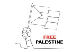 uma mão acenando a palestino bandeira vetor