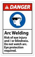 aviso sinal de risco de soldagem a arco de lesão ocular e ou cegueira vetor