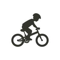 criança ciclismo ícone em branco fundo - simples vetor ilustração