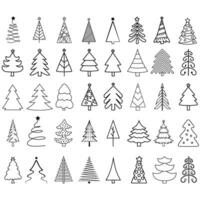 Natal árvore vetor ícone definir. Novo ano ilustração placa coleção. inverno símbolo.