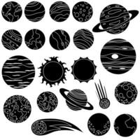 planeta ícone vetor definir. astronomia ilustração placa coleção. espaço símbolo. Ciência logotipo.