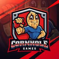 cornhole jogos esport mascote logotipo Projeto vetor