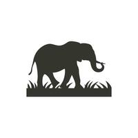 elefantes passeando gramíneo planícies ícone em branco fundo - simples vetor ilustração