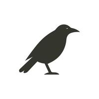 Raven pássaro ícone em branco fundo - simples vetor ilustração