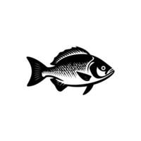 pargo peixe ícone em branco fundo - simples vetor ilustração