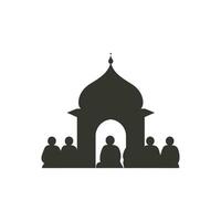 uma mesquita preenchidas com pessoas ícone - simples vetor ilustração