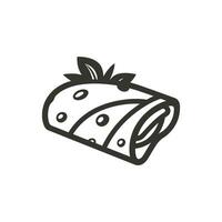 vegetariano embrulho ícone em branco fundo - simples vetor ilustração