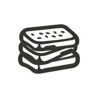gourmet grelhado queijo ícone em branco fundo - simples vetor ilustração