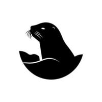 mar leão ícone em branco fundo - simples vetor ilustração