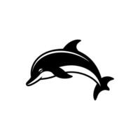 golfinho pulando ícone em branco fundo - simples vetor ilustração