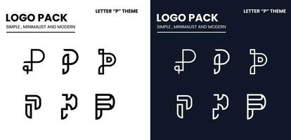 logotipo pacote com uma simples minimalista e moderno estilo com uma carta p tema vetor