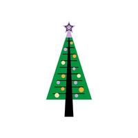 vetor decorado Novo ano árvore moderno desenho animado Natal abeto com natal Novo ano decorações, ilustração
