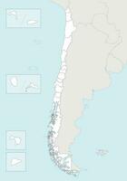 vetor em branco mapa do Chile com regiões e territórios e administrativo divisões, e vizinho países e territórios. editável e claramente etiquetado camadas.