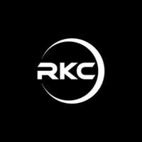 rkc carta logotipo projeto, inspiração para uma único identidade. moderno elegância e criativo Projeto. marca d'água seu sucesso com a impressionante isto logotipo. vetor