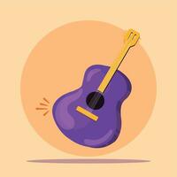 isolado colori guitarra musical instrumento ícone vetor ilustração