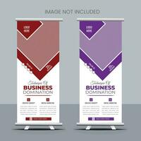 negócios roll up banner design vetor