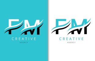 fm carta logotipo Projeto com fundo e criativo companhia logotipo. moderno letras moda Projeto. vetor ilustração