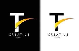 t carta logotipo Projeto com fundo e criativo companhia logotipo. moderno letras moda Projeto. vetor ilustração