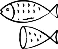 peixe cortar mão desenhado vetor ilustrações