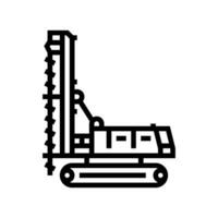 construção broca veículo linha ícone vetor ilustração