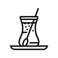 chá chá turco cozinha linha ícone vetor ilustração