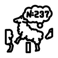 contando ovelha dormir noite linha ícone vetor ilustração