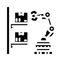 automatizado armazém Autônomo Entrega glifo ícone vetor ilustração