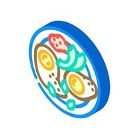 huevos rancheros mexicano cozinha isométrico ícone vetor ilustração
