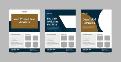 pacote de design de folheto de escritório de advocacia vetor