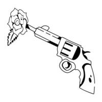 na moda flor arma de fogo vetor