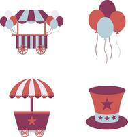 coleção do vintage carnaval circo. isolado em branco fundo. vetor ícone.