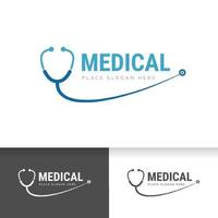 design do ícone do estetoscópio. modelo de logotipo de saúde e medicina. vetor