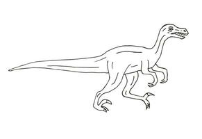 vetor mão desenhado rabisco velociraptor dinossauro