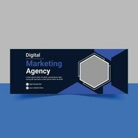 modelo de capa de mídia social de agência de marketing digital vetor