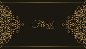 fundo floral decorativo luxuoso de ouro vetor