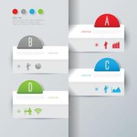 infográficos e ícones de arte em papel com 4 etapas vetor
