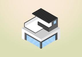 desenho isométrico de modelo de vetor de casa moderna e minimalista