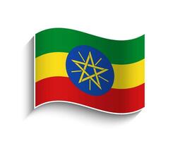 vetor Etiópia acenando bandeira ícone