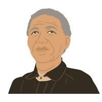 retrato do Nelson Mandela, vetor ilustração