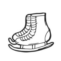 par do figura gelo patins, mão desenhado esboço. vetor ilustração.