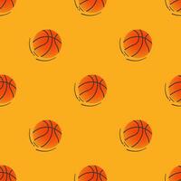 basquetebol desatado padronizar com laranja texturizado bolas. moderno ilustração para panfletos, bandeiras, rede e imprimir. esporte, equipe jogar conceito. vetor plano moderno colorida ilustração isolado.