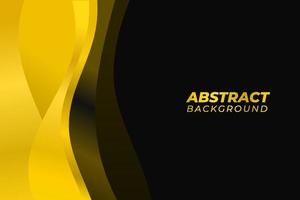 fundo de onda abstrato ouro preto vetor banner horizontal elegante