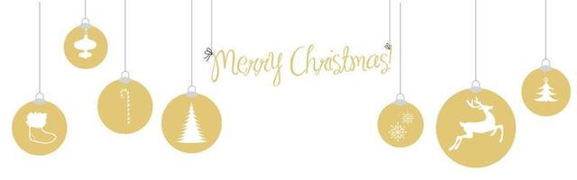 cartão de feliz natal com decoração de bola suspensa ilustração vetorial eps10 vetor
