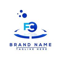 carta fc azul profissional logotipo para todos tipos do o negócio vetor
