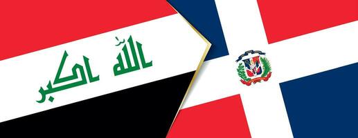Iraque e dominicano república bandeiras, dois vetor bandeiras.