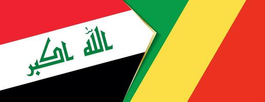 Iraque e Congo bandeiras, dois vetor bandeiras.